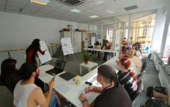 Arabic calligraphy workshop by Our Volunteer Haneen in Poland